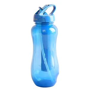 750ml Summer Ice Tube Transparent blue Plastic Portable Popsicle Sports Water Bottle with Ice Cube Container