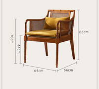Fauteuil vintage français en bois massif, dossier tissé à la main, coussin en coton, siège de détente pour salon, balcon