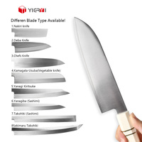 Couteau de cuisine YIERYI HAP-40 en acier de 6,5 pouces, nouveau design, style japonais, petit Santoku, manche en résine d'ivoire blanc, ultra-affûté