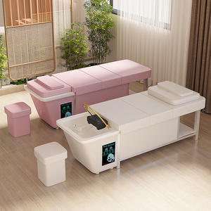 Tipo di stoccaggio dell'acqua moderna sedia <span class=keywords><strong>Shampoo</strong></span> con pelle e acciaio inox per saloni di bellezza saloni di bellezza uso commerciale - Product Image 3