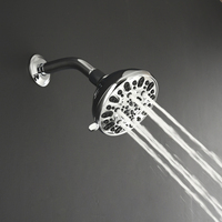 Pommeaux de douche fixes OEMOverhead Rainfall 5 pouces, 7 jets réglables avec rotule pivotante
