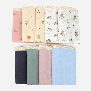 Bán buôn tua trẻ em của Swaddle Muslin màu xanh lá cây Muslin Swaddle Chăn với tua với rìa sáng - Product Image 1