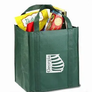 Custom reusable grocery eco friendly RPET non woven handled shopping RPP 120gsm 140gsm PP woven bag