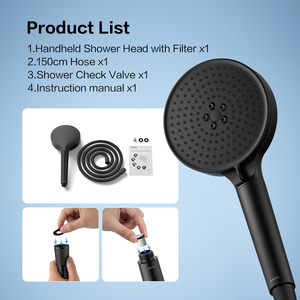 ฝักบัวอาบน้ำแรงดันสูง 5 โหมด พร้อมสายยาง สำหรับกำจัดคลอรีนและโลหะหนัก - Product Image 3
