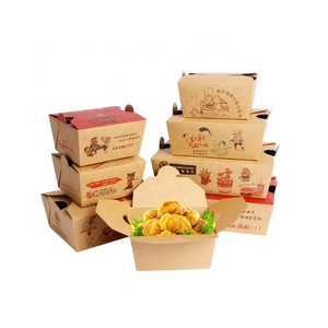 Özel Yüksek Kaliteli Kraft Fast Food <span class=keywords><strong>Burger</strong></span> Paket Servis Kabı Toptan Tek Kullanımlık Tavuk Nuggets Kanatları Paket Servis Kağıt Ambalaj Kutusu - Product Image 6