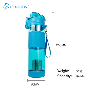 CAMAZ 650ml bouteille d'<span class=keywords><strong>eau</strong></span> en plastique alcaline Sports de plein air filtre cruche d'<span class=keywords><strong>eau</strong></span> hydrogène boules minérales <span class=keywords><strong>pH</strong></span> 9.5 pour usage domestique - Product Image 4