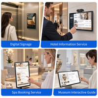 Affichage numérique pour hôtel, 15,6 à 24 pouces, WiFi 6, NFC, PoE, écran tactile capacitif 10 points, Gigabit Ethernet, pour la signalisation dans les halls
