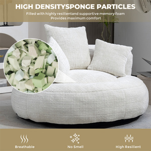 كرسي ياباني متين مريح للراحة مرتفع الظهر كرسي فول أريكة مع ثلاث وسائد لغرفة الجلوس - Product Image 3