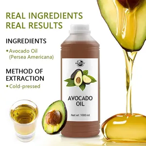Logo personalizzato olio Extra vergine di Avocado per capelli spremuto a freddo olio per la pelle del viso raffinato 100% olio essenziale di Avocado biologico puro naturale