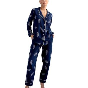 Piyama sutra desainer baru pakaian kustom piyama wanita dua potong, set pakaian tidur untuk pasangan/ - Product Image 2