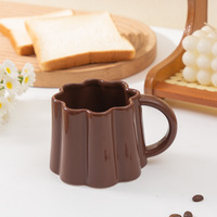 Tasse en céramique irrégulière - Convient à un usage domestique, avec une qualité esthétique élevée, tasse à café, tasse en céramique à fleurs de style coréen