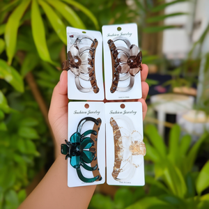 Fermaglio per capelli a forma di fiore da 13 cm, colori misti, confezione da 12, gioielli alla moda - Product Image 2