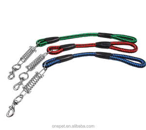 Laisse pour chien en nylon à motif solide, grande taille, pour bouledogue, mastif <span class=keywords><strong>tibétain</strong></span>, avec décoration de ressort anti-explosion - Product Image 1