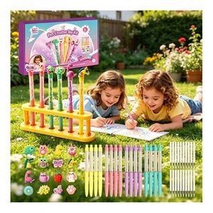 Back to School DIY <b>Pen</b> Set Quicksand <b>Glitter</b> Fillers Creative Learning Toy Children Craft Supplies Gift Box Present - Product Image 2
