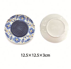 จานรองแก้วเซรามิคลายดอกไม้สวนสวย ดีไซน์ผลไม้ - Product Image 2