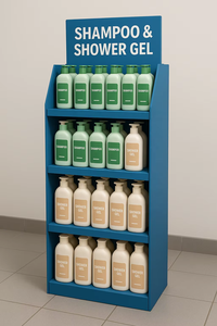 Customizable Supermarket Foldable Retail Cardboard <b>Display</b> <b>Unit</b> Paper Floor Stand for Cosmetic Beauty Skin Care Make up Products - Product Image 3