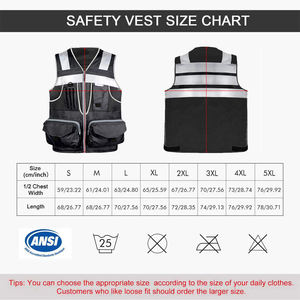شريط عاكس فضي 3M، سترة أمان عاكسة شبكية متعددة الوظائف، سترة عمل مرنة للاستخدام الخارجي مع إمكانية تخصيص الشعار، سترة عمل متينة من قماش أكسفورد - Product Image 4