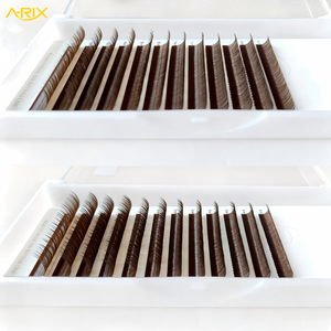 Extensiones de Pestañas A-RIX Marrón Oscuro, Suaves y Naturales de Visón, Curvatura C/D Mixta, Maquillaje, Extensiones de Pestañas Individuales Clásicas - Product Image 5