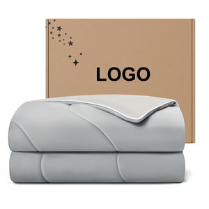 Couvertures de refroidissement pour les dormeurs chauds et les sueurs nocturnes, couette d'été grise pour lit Queen Size, respirante douce et légère - Product Image 1