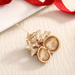 Broche de árbol de Navidad con cristales de imitación, aleación de zinc, accesorio de moda unisex, decoración navideña - Product Image 5