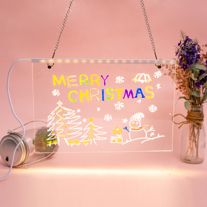 USB LED Lưu ý <span class=keywords><strong>Board</strong></span> sáng Acrylic cơ sở ấm trắng ánh sáng 3D ánh sáng ban đêm hiện đại phong cách thiết kế trong suốt xóa được bảng tin - Product Image 2