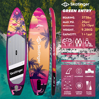 Planche de SUP gonflable Skatinger Factory 11' x 33" x 6" de large pour sports nautiques