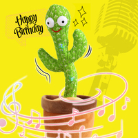 OEM Vente en gros Cactus dansant électrique doux Jouet en peluche pour enregistrement électronique Cactus pour saxophone Jouet en peluche
