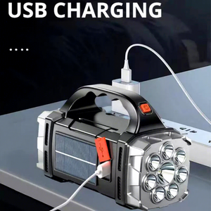 Lampe torche LED haute puissance avec corps en ABS, étanche IP67, alimentée par énergie solaire, rechargeable, lampe de travail pour l'extérieur - Product Image 6