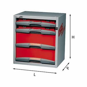 Gabinete de herramientas 5000 F1 rojo con 4 cajones para organización de taller - Product Image 1