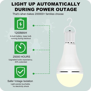 Bóng Đèn Khẩn Cấp LED 9W 12W Điện Áp Cao Đèn Dự Phòng Pin 18650 Bóng Đèn Tự Động Móc E26 E27 Có Thể Sạc Lại - Product Image 3