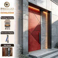 Portes d'entrée extérieures résidentielles modernes en acier pour villas, prix de gros usine OEM PSL 2026