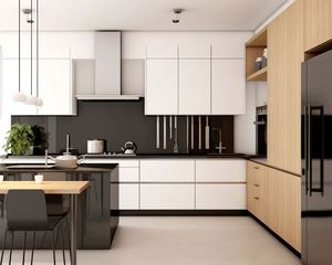 High End Solid Wood Kitchen Design Cabinets Set Furniture Custom Modern Glossy Kitchen Cabinets With Island - Product Image 5