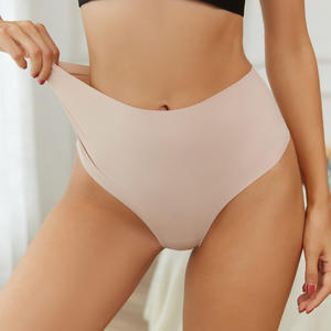 Women's Pure Cotton <b>High</b> <b>Waist</b> Seamless Sports <b>Thong</b> Breathable Hipster Briefs Free Size Knitted Leggings ODM Supply - Product Image 4