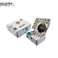 Boîtes en papier kraft biodégradables, personnalisées, écologiques et recyclables avec pelliculage mat, autocollant logo holographique, mini-boîte à donuts