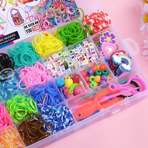 ชุดทำสร้อยข้อมือ DIY สีสันสดใส เป็นมิตรกับสิ่งแวดล้อม พร้อมสายรัดพลาสติกหลากสี ลูกปัด และอุปกรณ์ สำหรับเด็กและผู้รักงานฝีมือ - Product Image 3