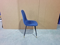 Chaises empilables en velours bleu pour salle à manger, vente en gros d'usine