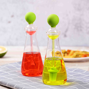 Dầu ăn Dispenser chai 2 trong 1 Borosilicate Thùng chứa dầu chai với thiết kế độc đáo Silicone ống nhỏ giọt - Product Image 3