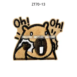 Adesivi Termoadesivi Ricamati con Simpatici Capibara Cartoon <span class=keywords><strong>per</strong></span> Felpe, Cappelli e Borse - Product Image 6