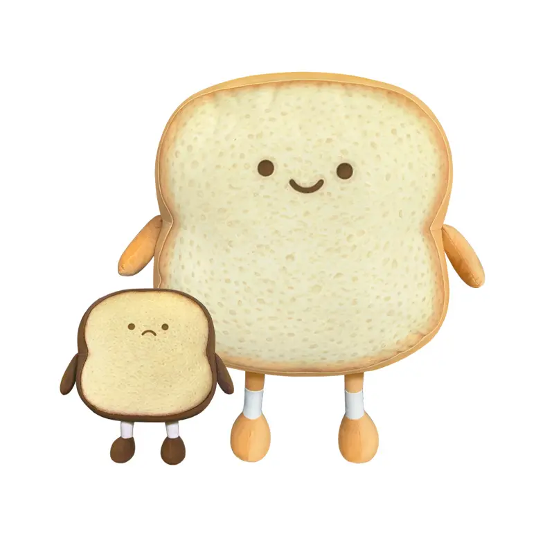 2021 New stuffed plush toy cute toast bread pillow burned in roasting or baking soft plush butter bread pillow gift for children