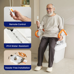 Chaise élévatrice de toilette électrique médicale avec accoudoir rembourré doux siège d'aisance réglable pour la sécurité de la salle de bain des personnes âgées handicapées - Product Image 3