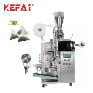 KEFAI Machine d'emballage automatique pour petits sachets pyramidaux en nylon à pochette triangulaire intérieure et extérieure pour thé