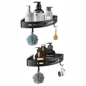 <span class=keywords><strong>Étagère</strong></span> d'angle murale <span class=keywords><strong>noire</strong></span> en <span class=keywords><strong>métal</strong></span> antirouille pour salle de bain et panier de douche, avec option OEM/ODM - Product Image 4