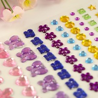 Vente chaude Multi Couleur Auto-Adhésif 3D Cristal strass diamant Bijou artisanat Autocollant Gem Autocollants feuille pour Enfants DIY