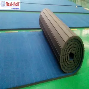 Blauw standaard 12.8*1.83m tapijt roll out matten cheer matten ritmische gymnastiek tapijt