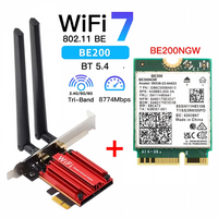 Adaptateur WiFi PCI E BT 5.4 et WiFi 2 en 1, adaptateur WiFi 7 sans fil, carte réseau sans fil triple bande BE200 pour ordinateur de bureau