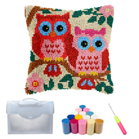 Motif personnalisé DIY Hibou Loquet Crochet Oreiller Kit À La Main Décor À La Maison Fil Décoration Artisanat Cadeau Textile Tissu Artisanat