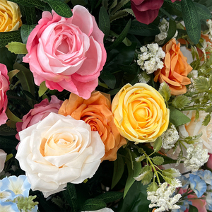 Fondo de flor de imitación de arco de flores artificiales en forma de cuerno de bosque rústico para propuestas ceremonias y escaparates - Product Image 2