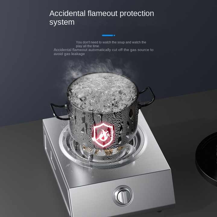 Stainless Steel Table Top Cooking 5.2KW Nine Cavity Fierce Fire Ring Burner Hob Flame Failure Protection Mini Gas Stove
