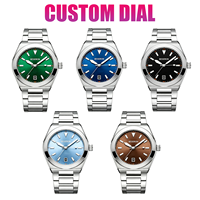 Montre analogique à quartz de luxe pour homme, en acier inoxydable, sport, 40 mm, étanche 5 ATM, aiguilles lumineuses