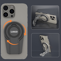 Support de téléphone magnétique double face ultra-fin avec logo personnalisé, support de téléphone magnétique pliable universel portable rotatif à 360 degrés
